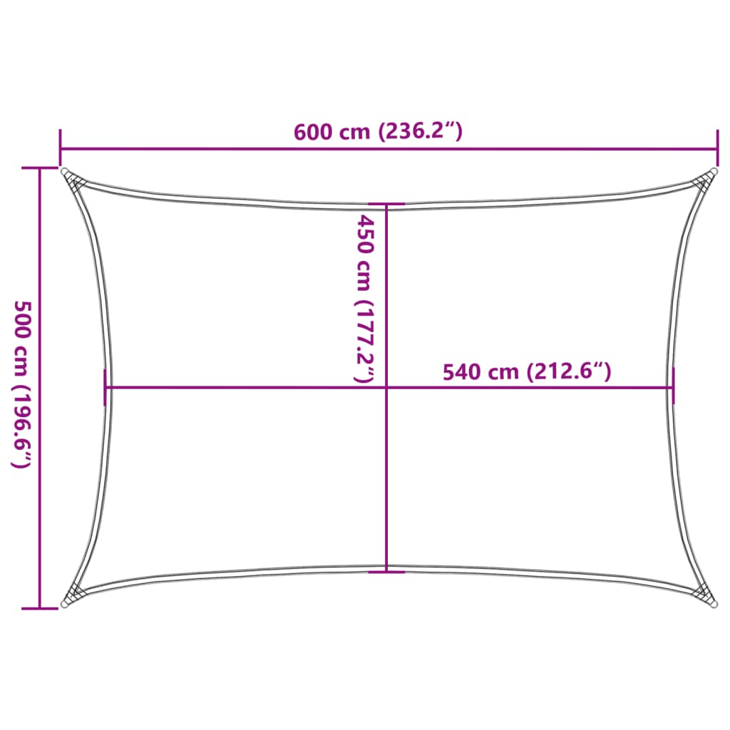 Piros HDPE napvitorla 160 g/m² 5 x 6 m