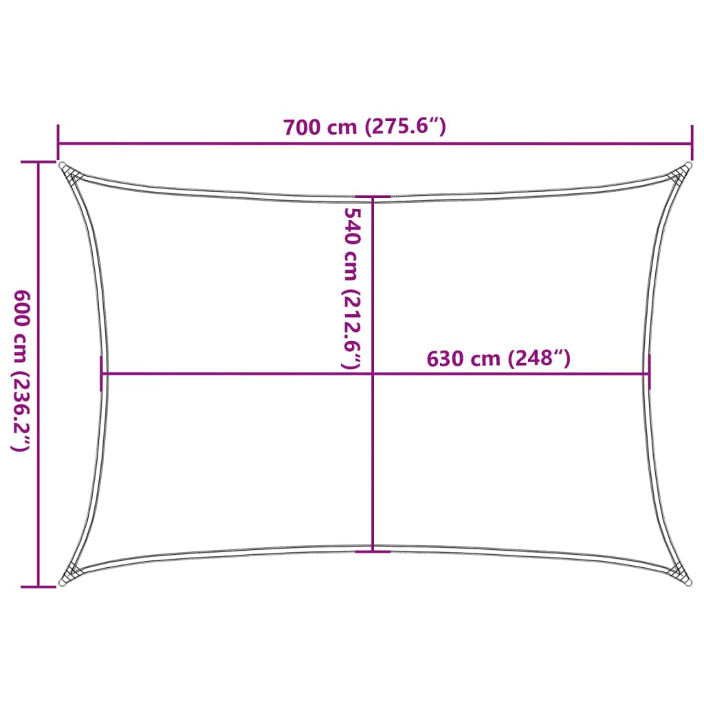 Piros HDPE napvitorla 160 g/m² 6 x 7 m