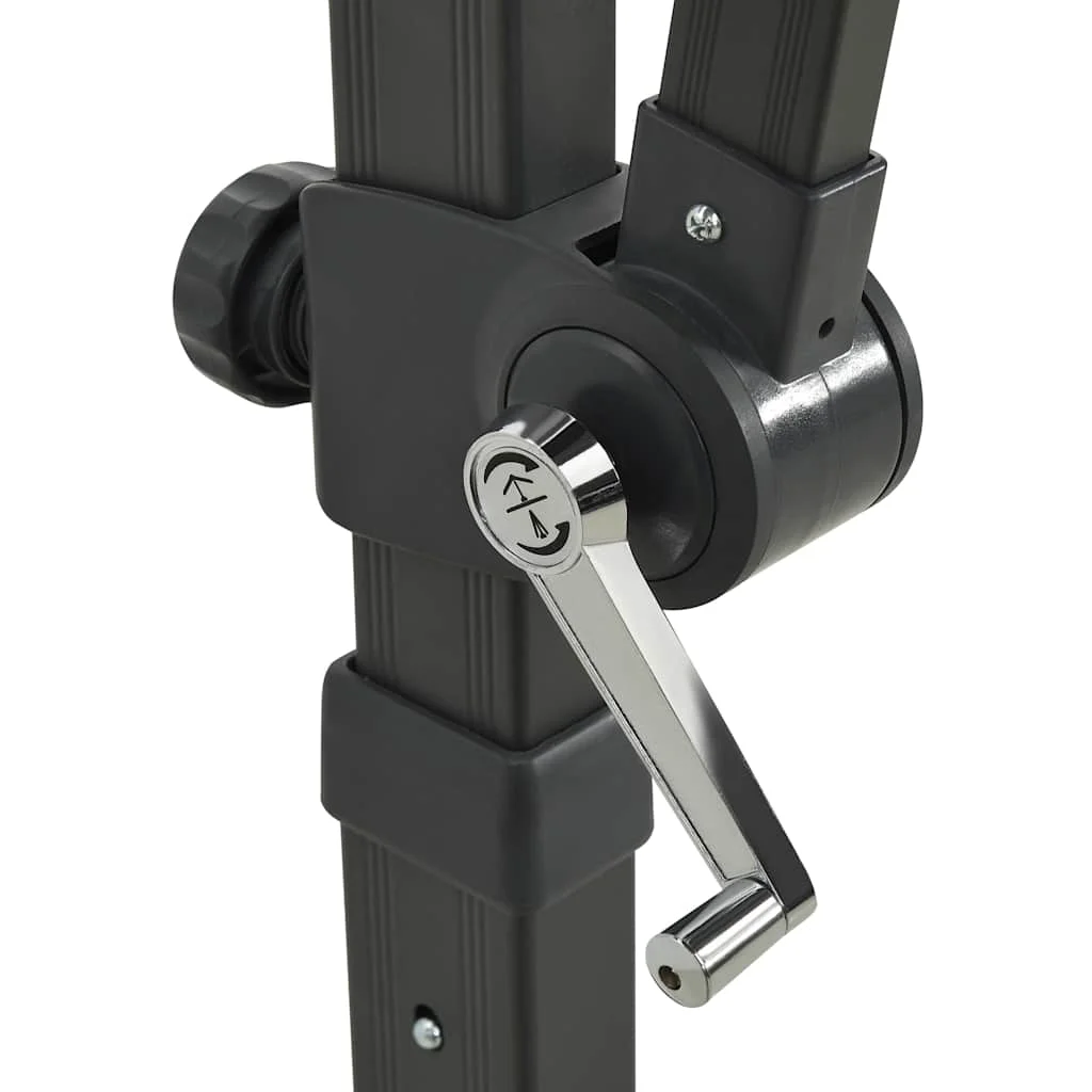 Antracitszürke konzolos napernyő rúddal és LED-fényekkel 250 cm