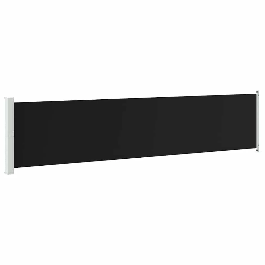 Fekete kihúzható oldalsó terasz-napellenző 140 x 600 cm