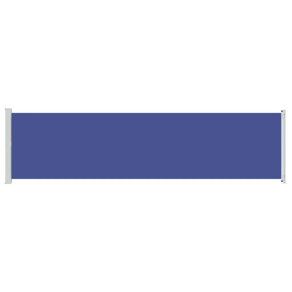 Kék behúzható oldalsó terasz-napellenző 600 x 160 cm