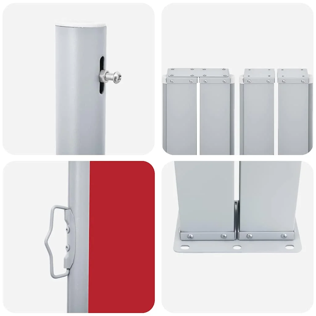 Piros kihúzható oldalsó terasz-napellenző 170 x 1200 cm