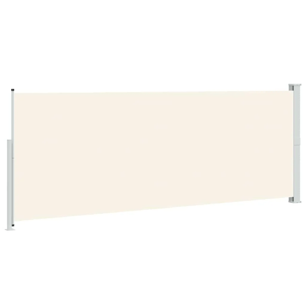 Krémszínű behúzható oldalsó terasznapellenző 180 x 500 cm