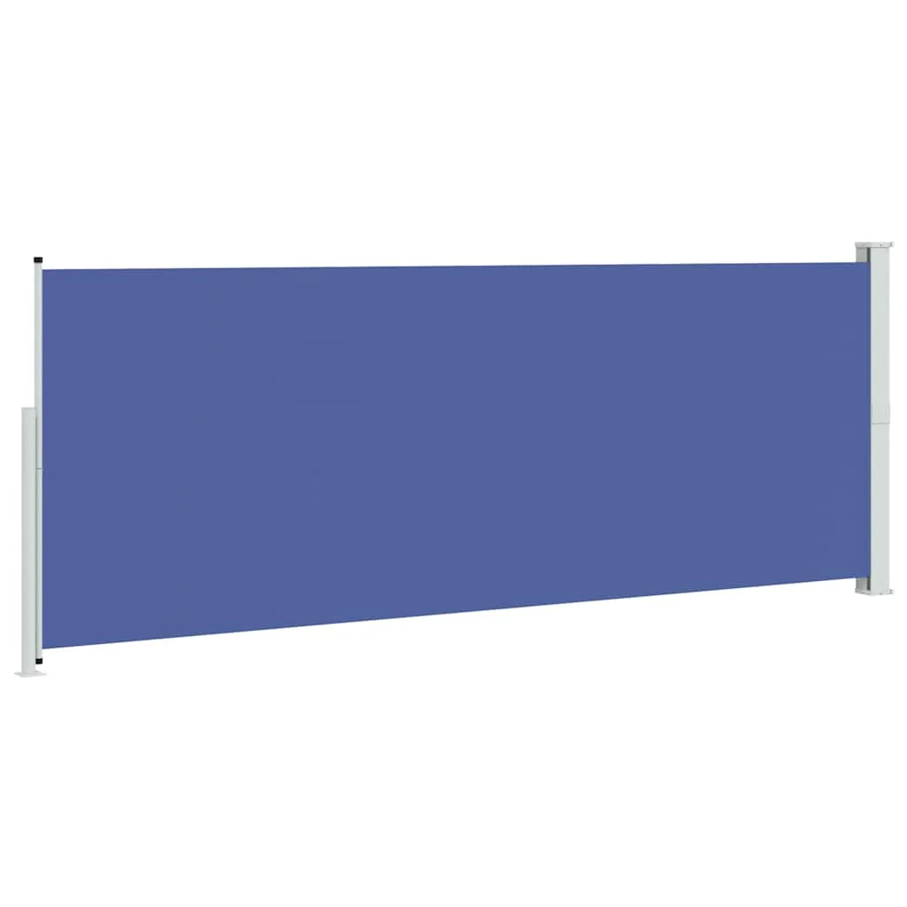 Kék behúzható oldalsó terasznapellenző 180 x 500 cm