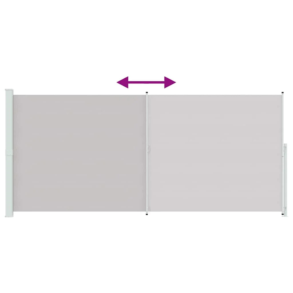 Szürke behúzható oldalsó terasznapellenző 220 x 500 cm