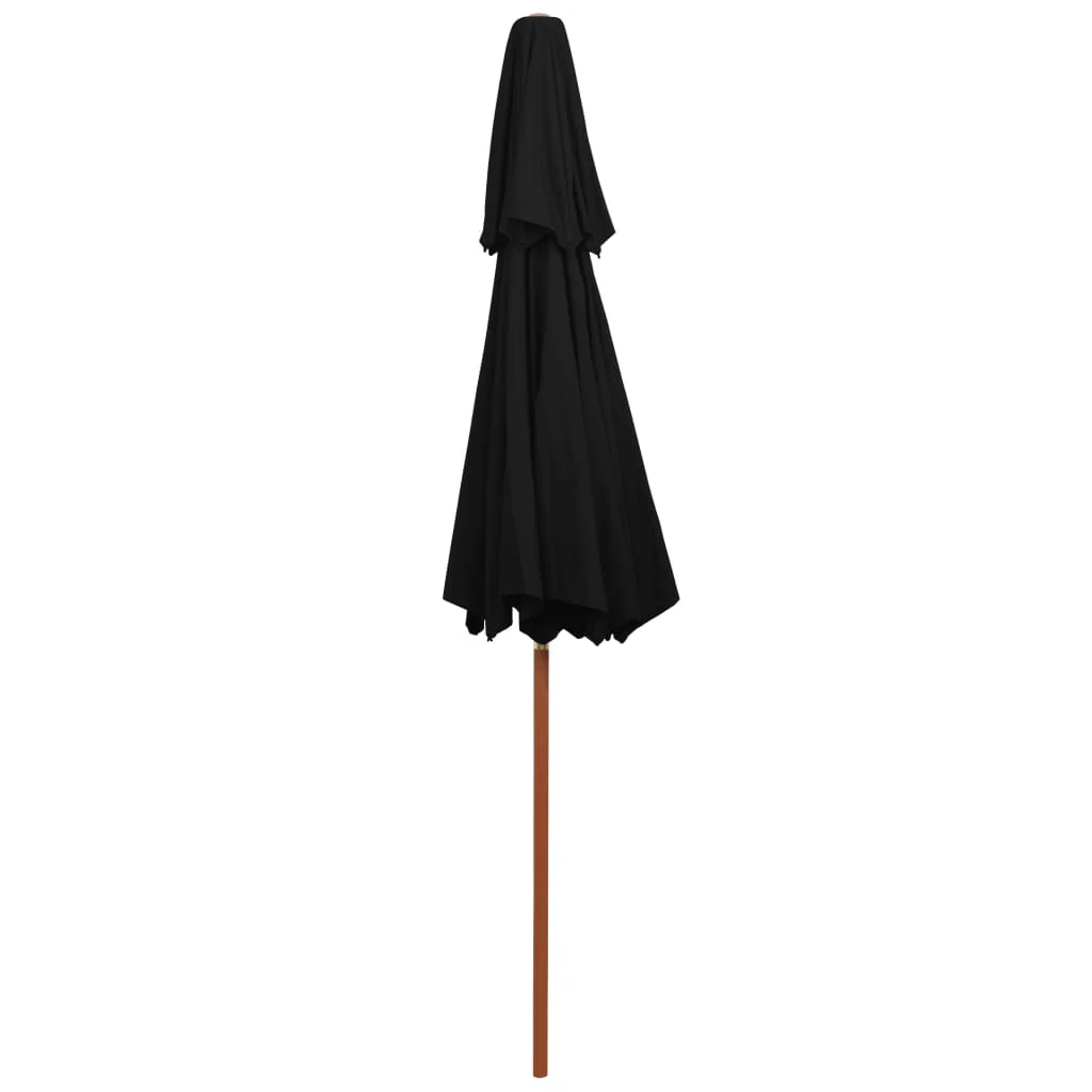 Fekete kétszintes napernyő farúddal 270 cm