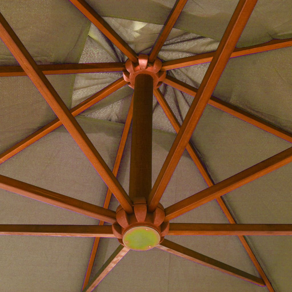 Tópszínű tömör fenyőfa függő napernyő rúddal 3 x 3 m