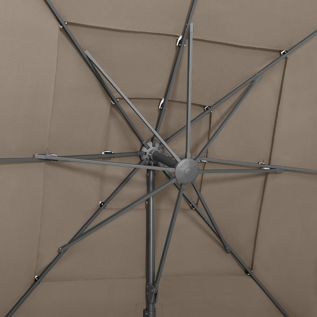 4 szintes tópszínű napernyő alumíniumrúddal 250 x 250 cm