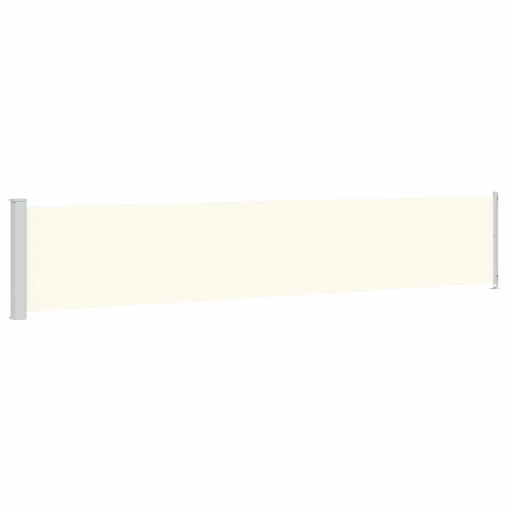 Krémszínű behúzható oldalsó terasznapellenző 117 x 600 cm