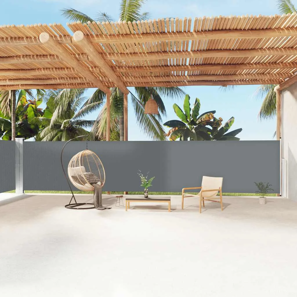 Antracitszürke behúzható oldalsó napellenző 160 x 1200 cm