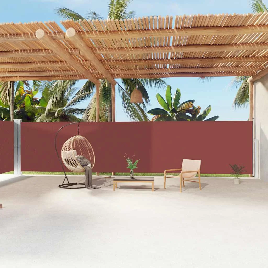 Barna behúzható oldalsó napellenző 180 x 1200 cm