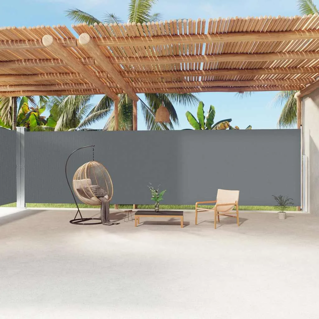 Antracitszürke behúzható oldalsó napellenző 220 x 1200 cm