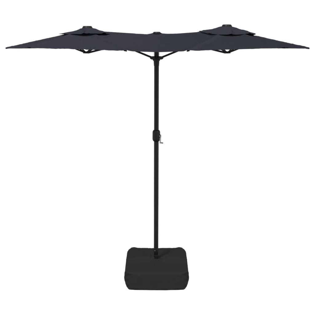 Fekete dupla tetős napernyő 316x240 cm