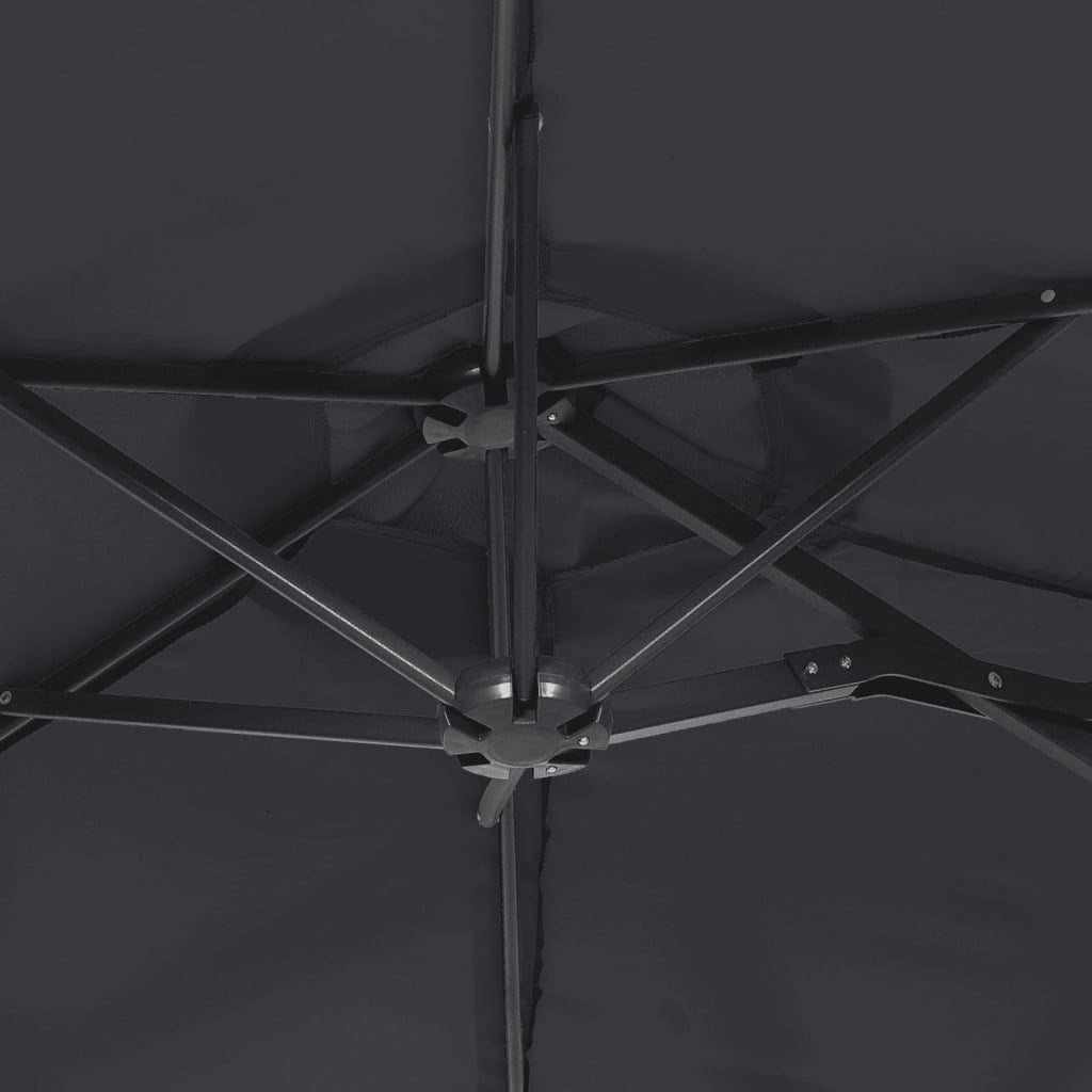 Fekete dupla tetős napernyő 316x240 cm