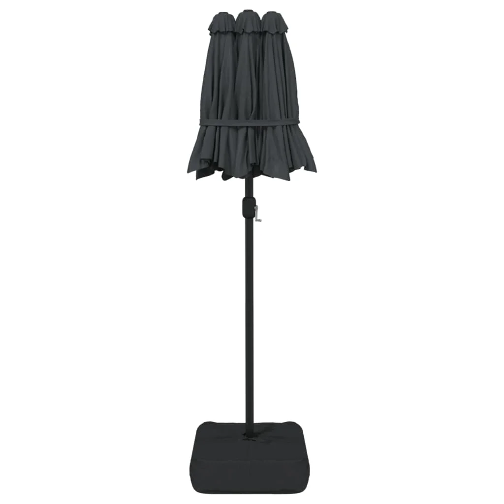 Antracitszürke dupla tetős LED-es napernyő 316x240 cm