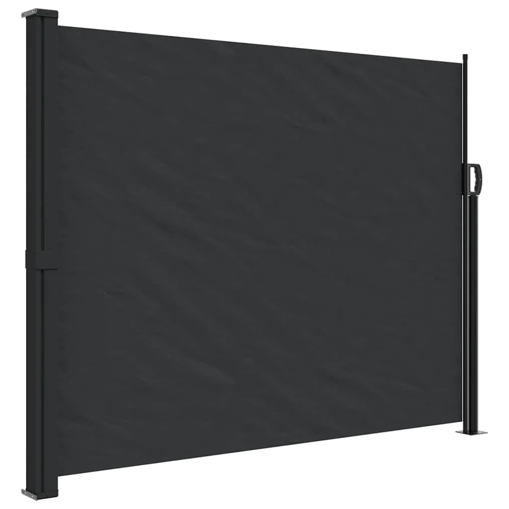 Fekete behúzható oldalsó napellenző 160 x 600 cm