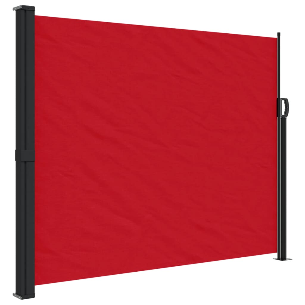 Piros behúzható oldalsó napellenző 160 x 600 cm