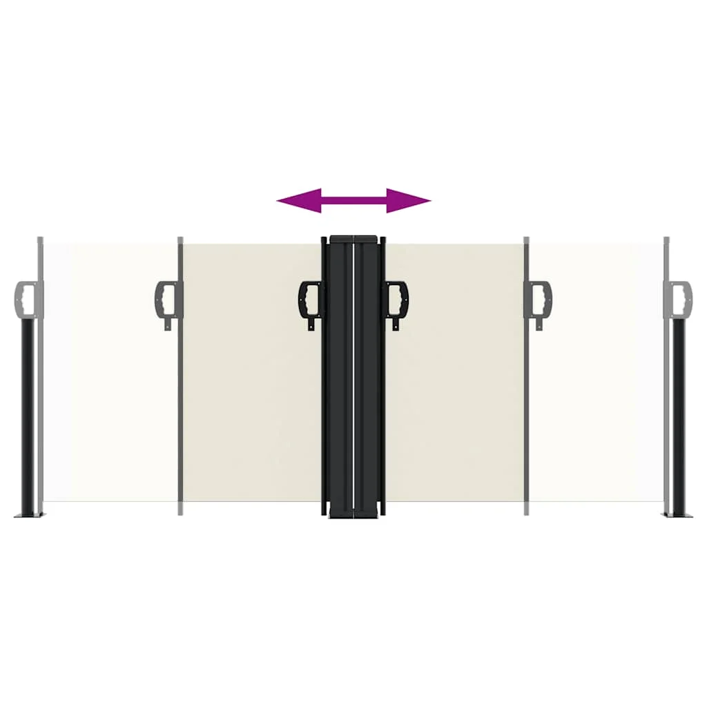 Krémszínű behúzható oldalsó napellenző 100 x 600 cm