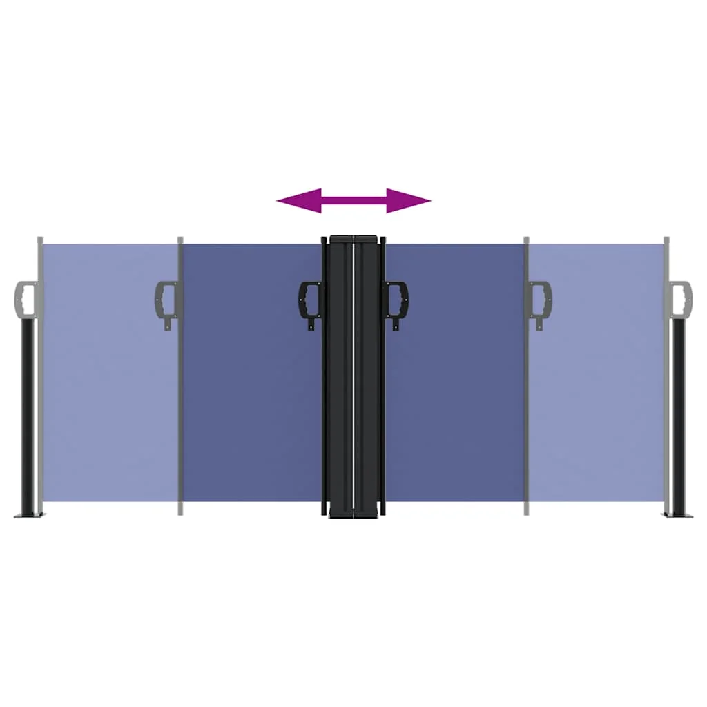 Kék behúzható oldalsó napellenző 100 x 600 cm