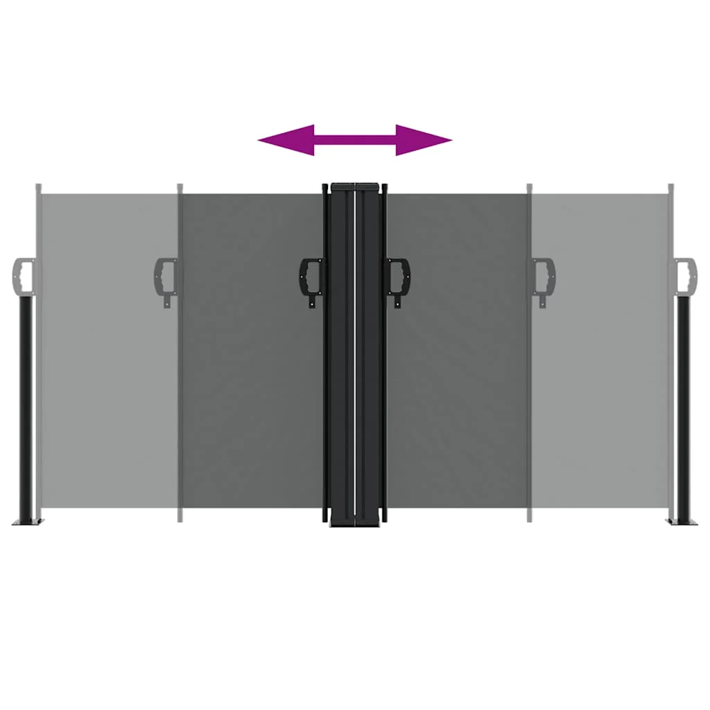 Antracitszürke behúzható oldalsó napellenző 120 x 600 cm