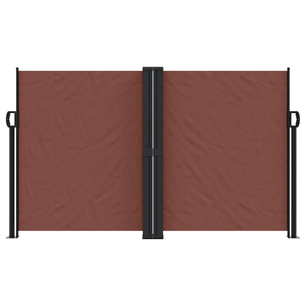 Barna behúzható oldalsó napellenző 140 x 600 cm