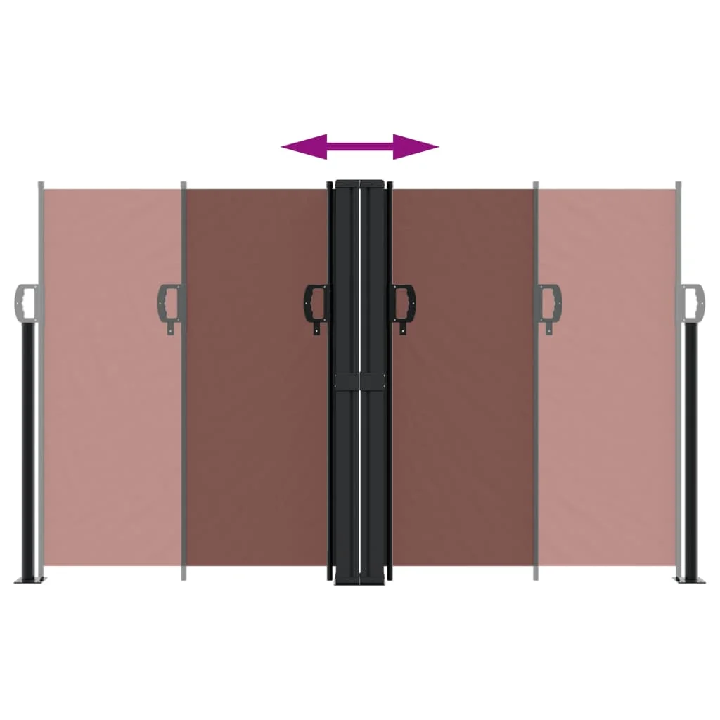 Barna behúzható oldalsó napellenző 140 x 600 cm