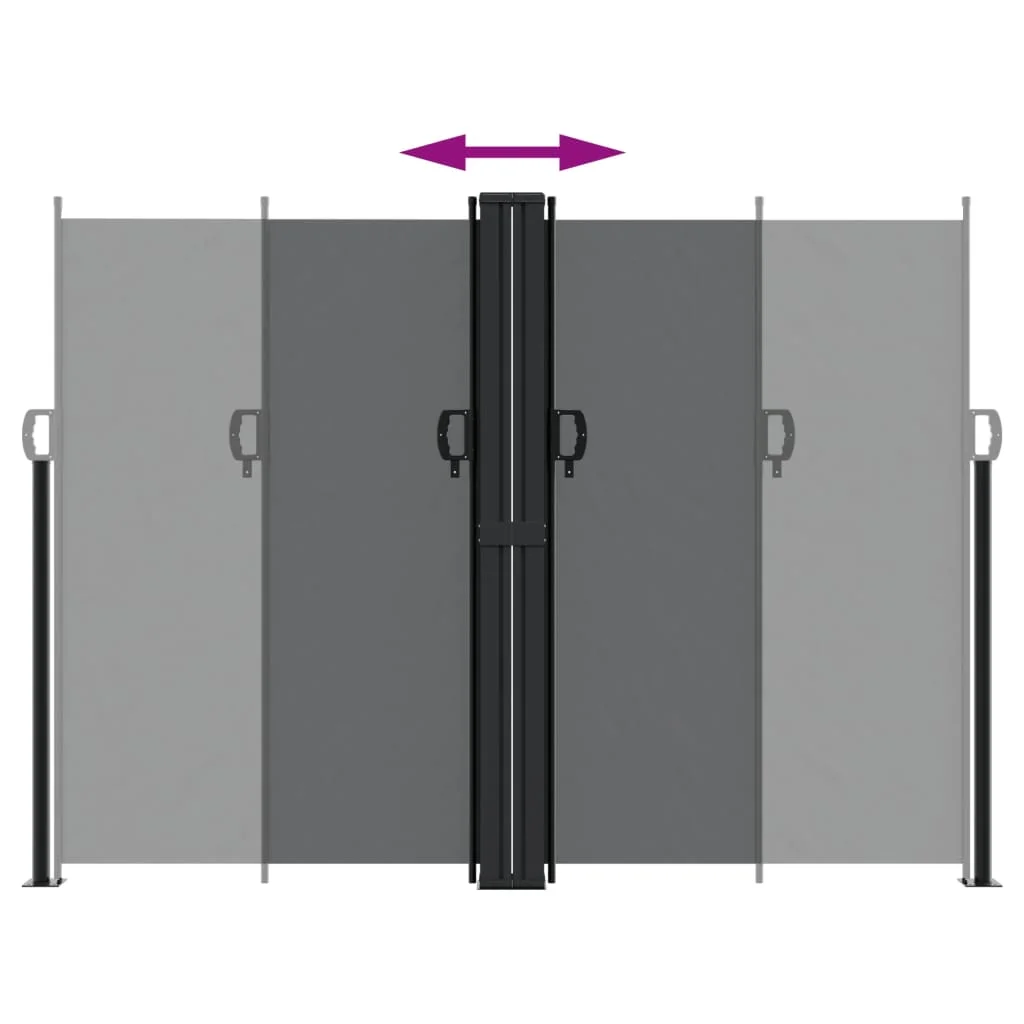 Fekete behúzható oldalsó napellenző 180 x 600 cm