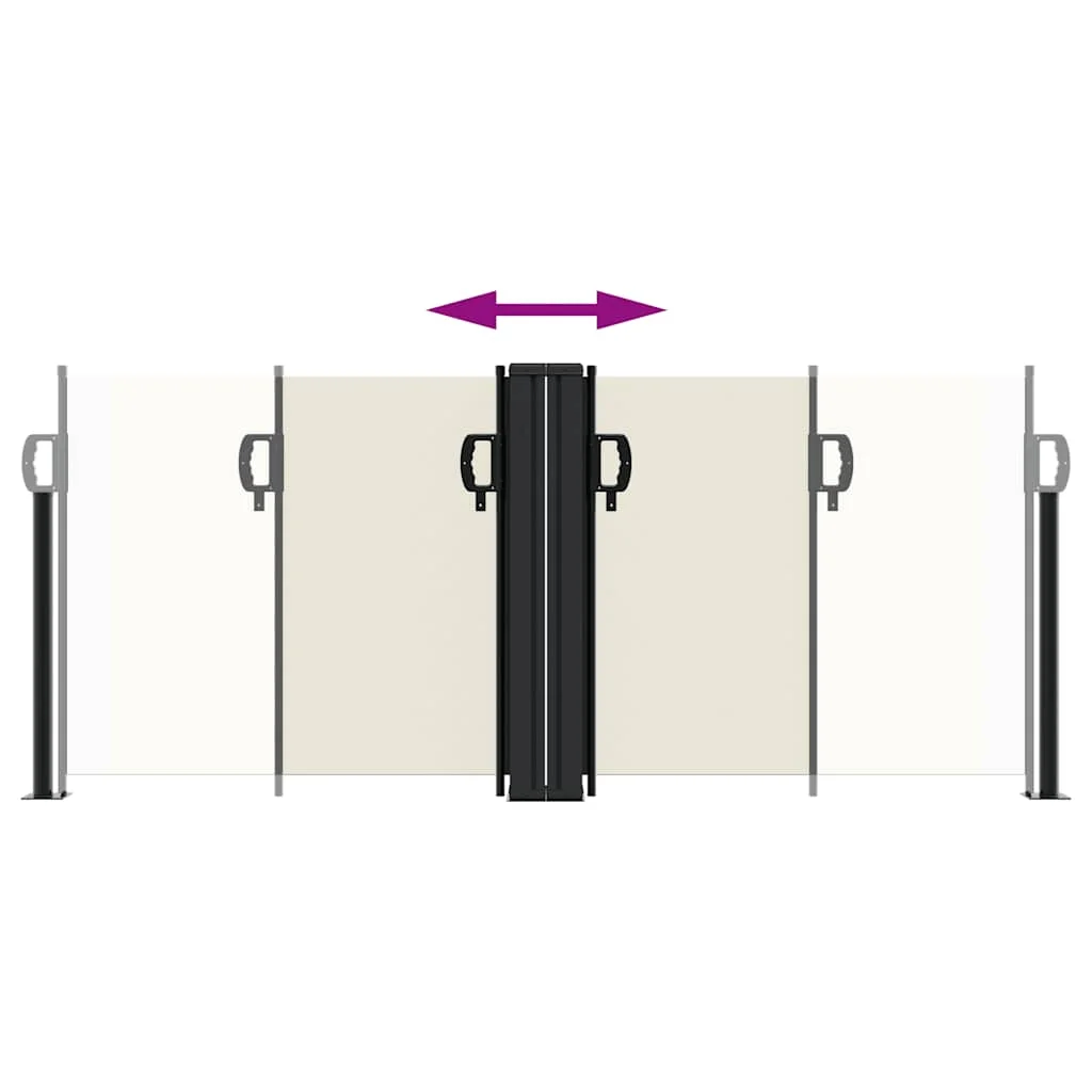 Krémszínű behúzható oldalsó napellenző 100 x 1000 cm