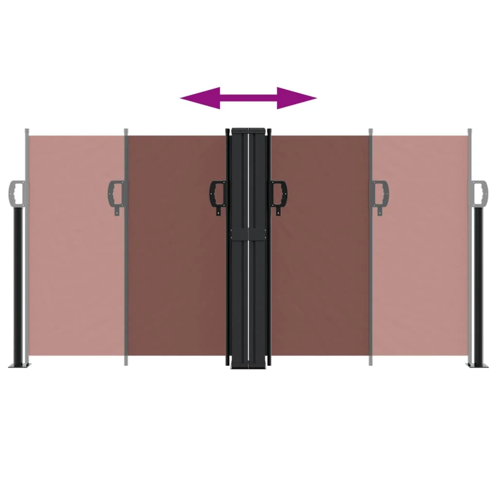 Barna behúzható oldalsó napellenző 120 x 1000 cm