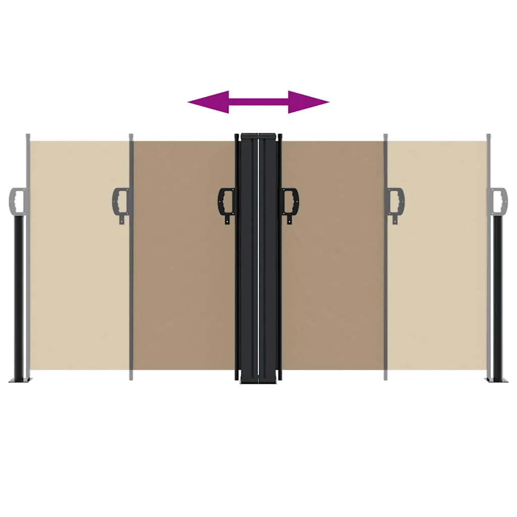 Tópszínű behúzható oldalsó napellenző 120 x 1000 cm
