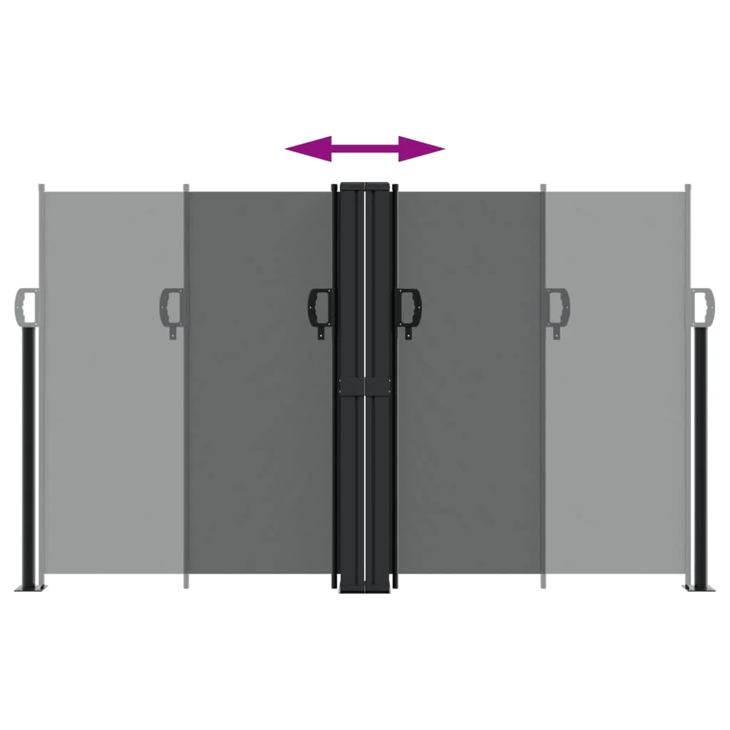 Antracitszürke behúzható oldalsó napellenző 140 x 1000 cm