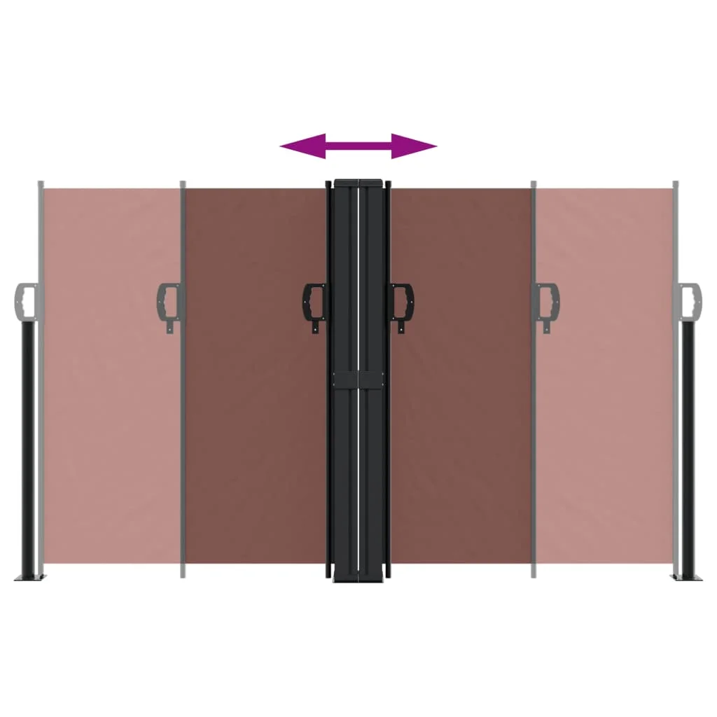 Barna behúzható oldalsó napellenző 140 x 1000 cm