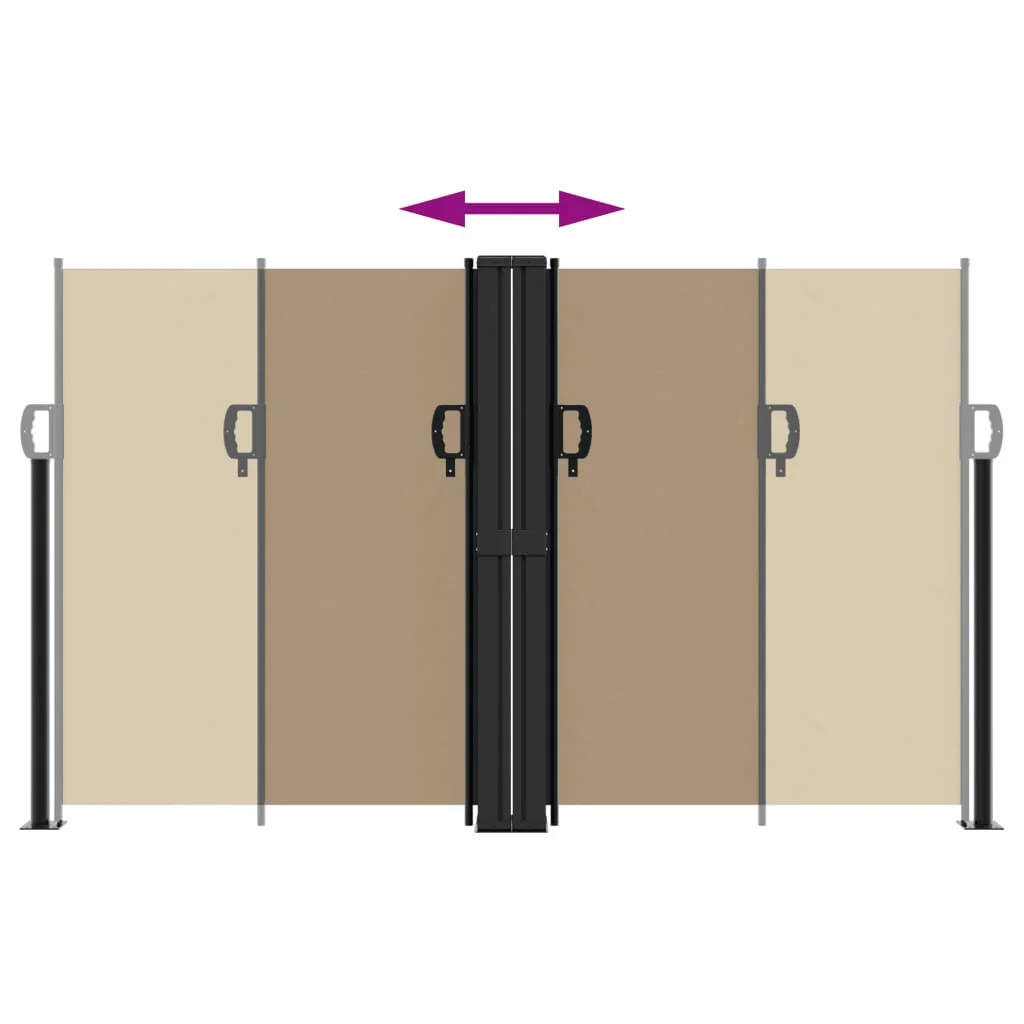 Tópszínű behúzható oldalsó napellenző 140 x 1000 cm