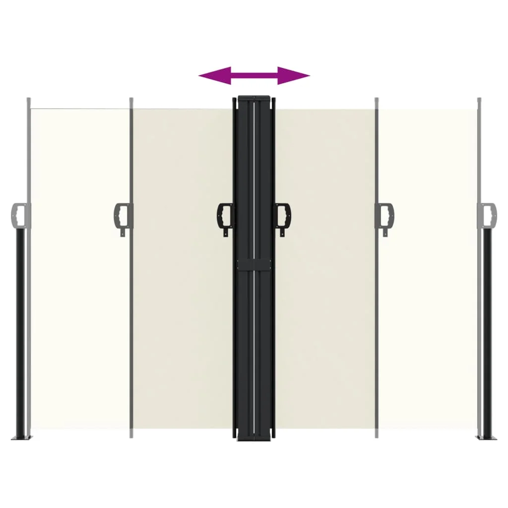 Krémszínű behúzható oldalsó napellenző 180 x 1000 cm