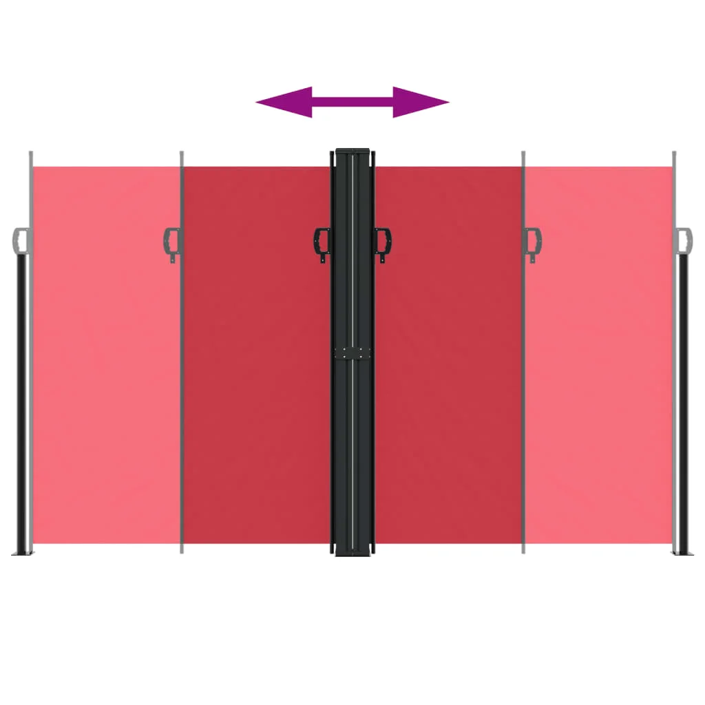 Piros behúzható oldalsó napellenző 200 x 1000 cm