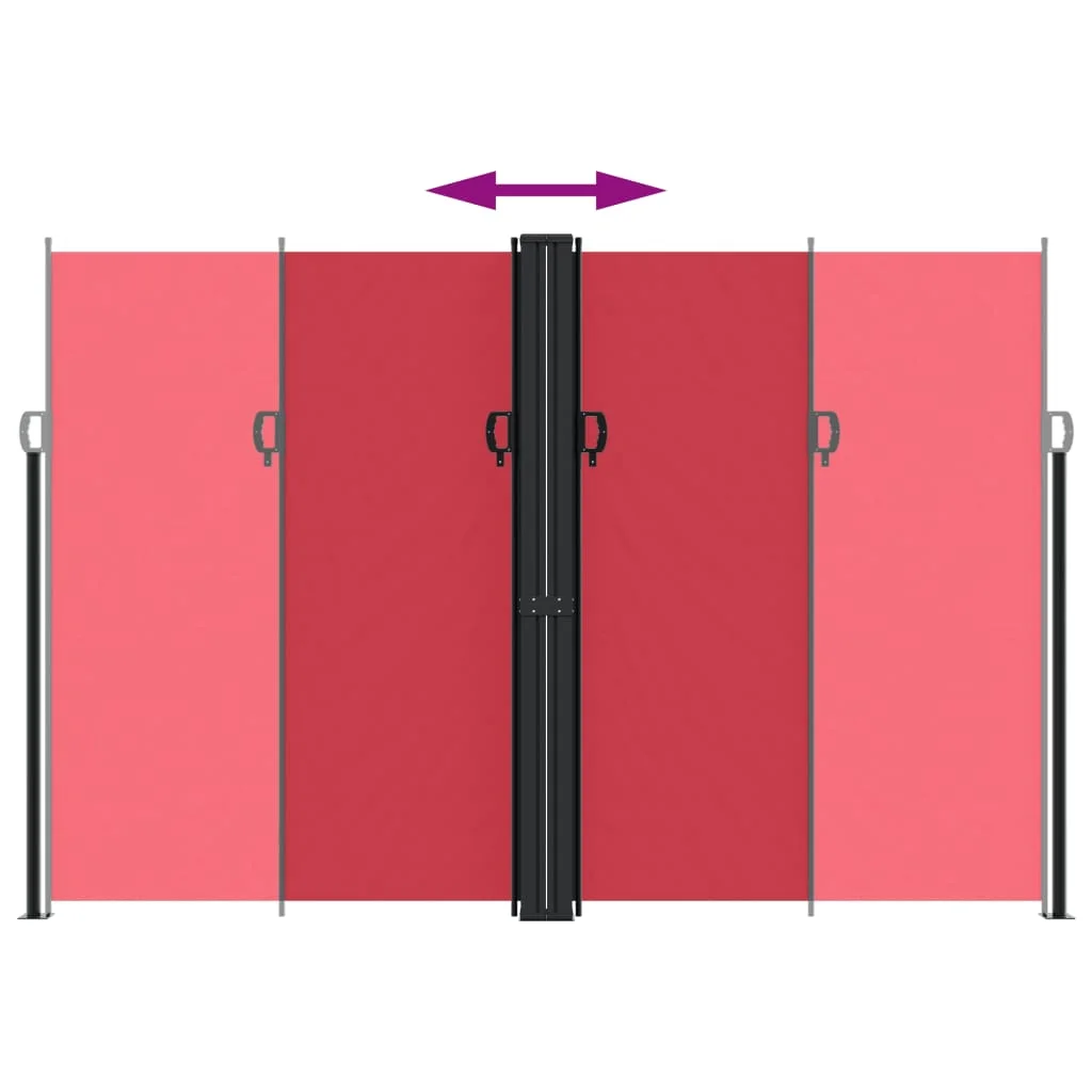 Piros behúzható oldalsó napellenző 220 x 1000 cm