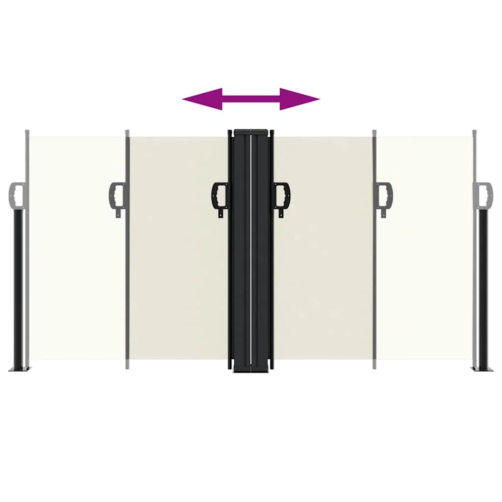 Krémszínű behúzható oldalsó napellenző 120 x 1200 cm