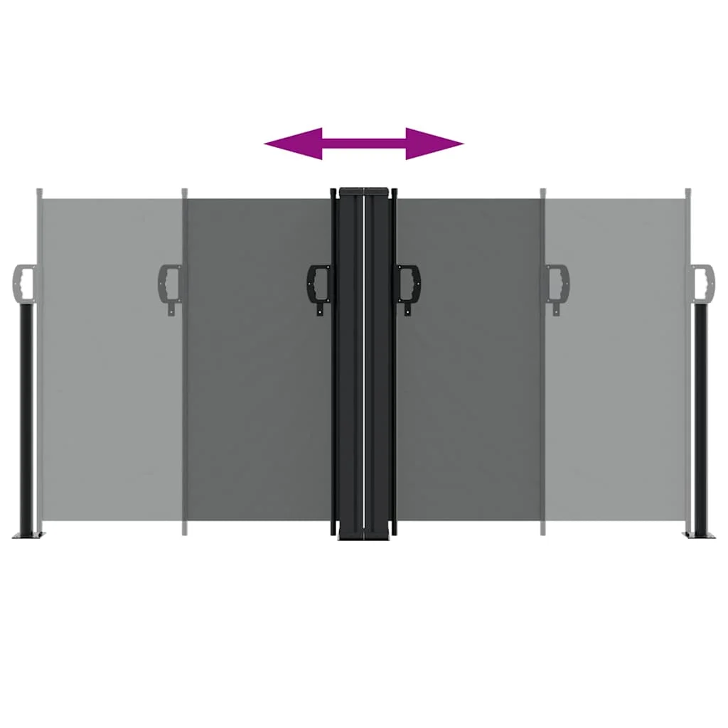 Antracitszürke behúzható oldalsó napellenző 120 x 1000 cm