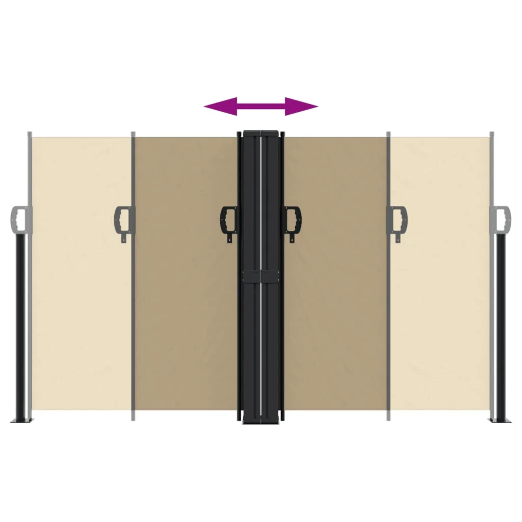 Bézs behúzható oldalsó napellenző 140x1200 cm