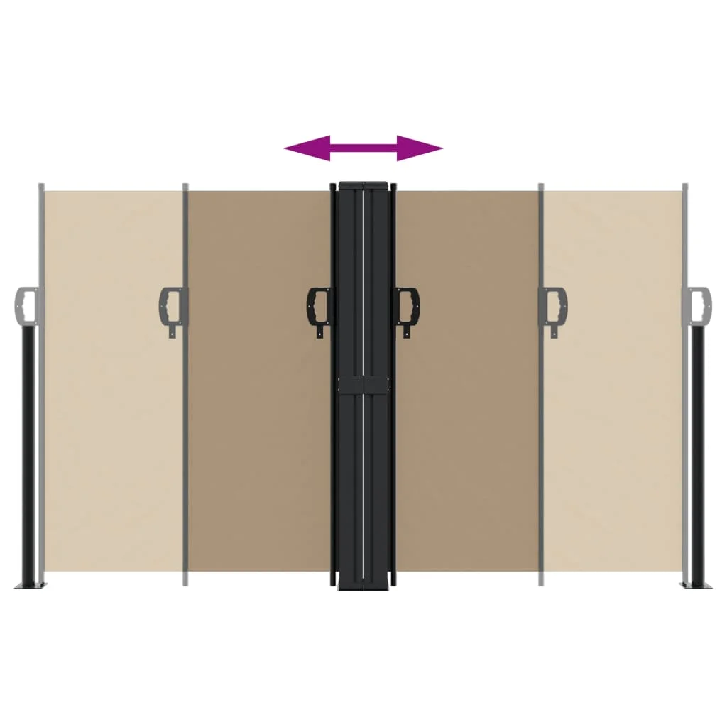Tópszínű behúzható oldalsó napellenző 140x1200 cm