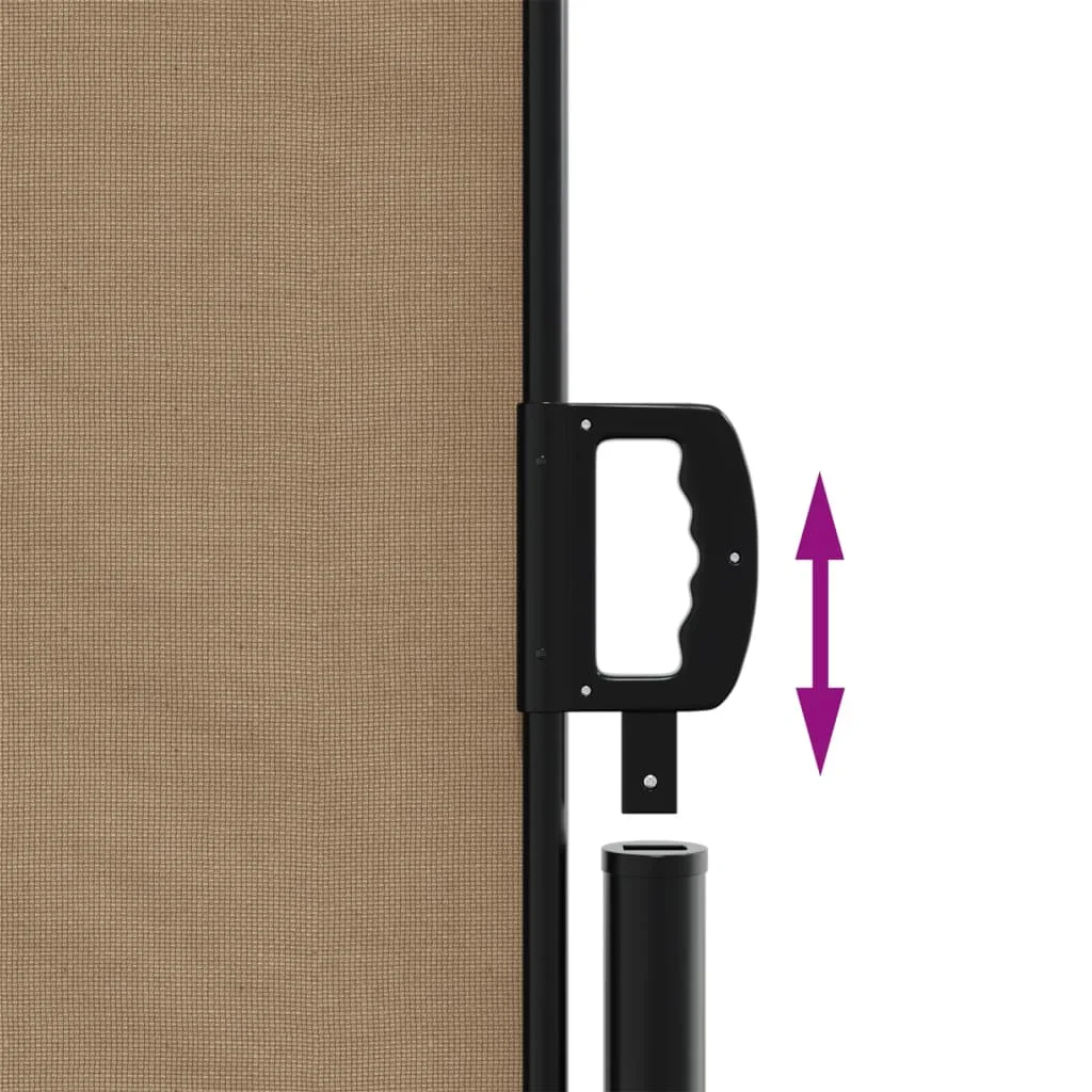 Tópszínű behúzható oldalsó napellenző 140x1200 cm