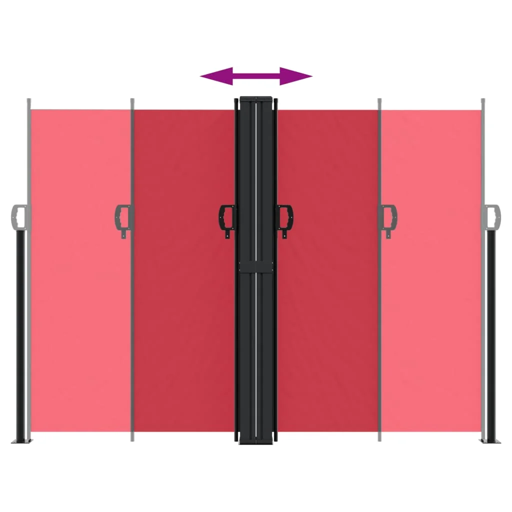 Piros behúzható oldalsó napellenző 180 x 1200 cm