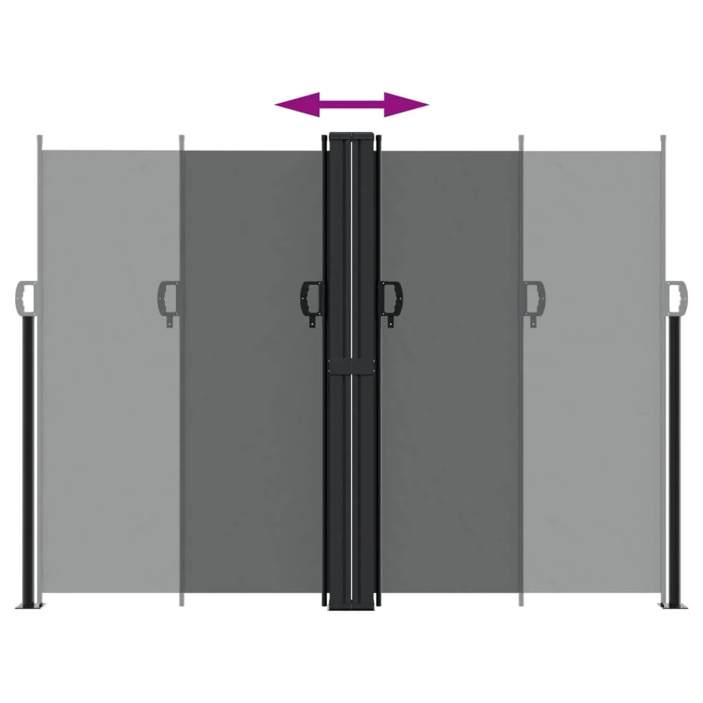 Antracitszürke behúzható oldalsó napellenző 180 x 1200 cm