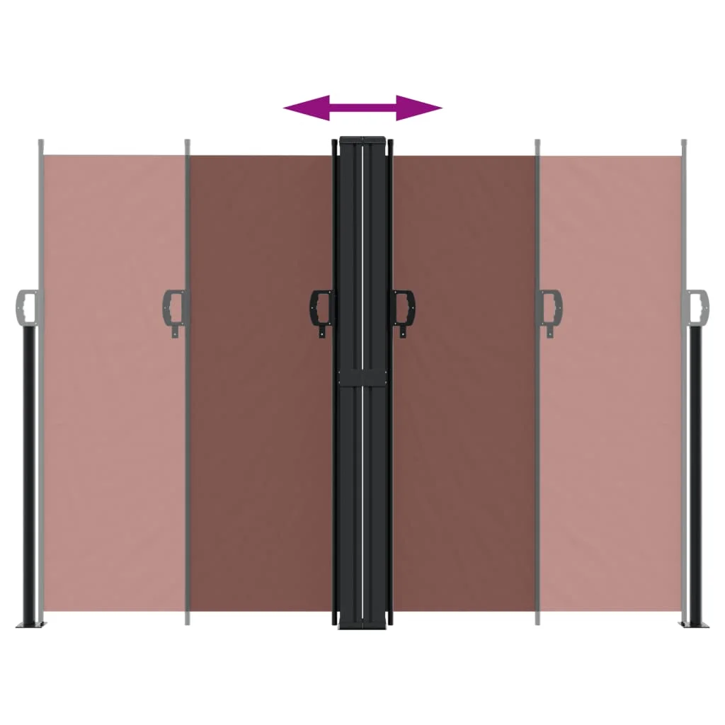 Barna behúzható oldalsó napellenző 180 x 1200 cm