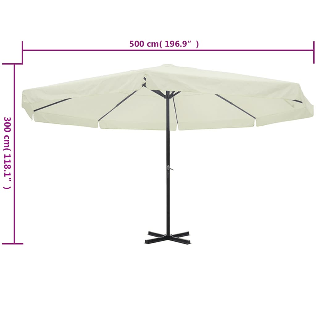 Fehér alumínium napernyő 500 cm