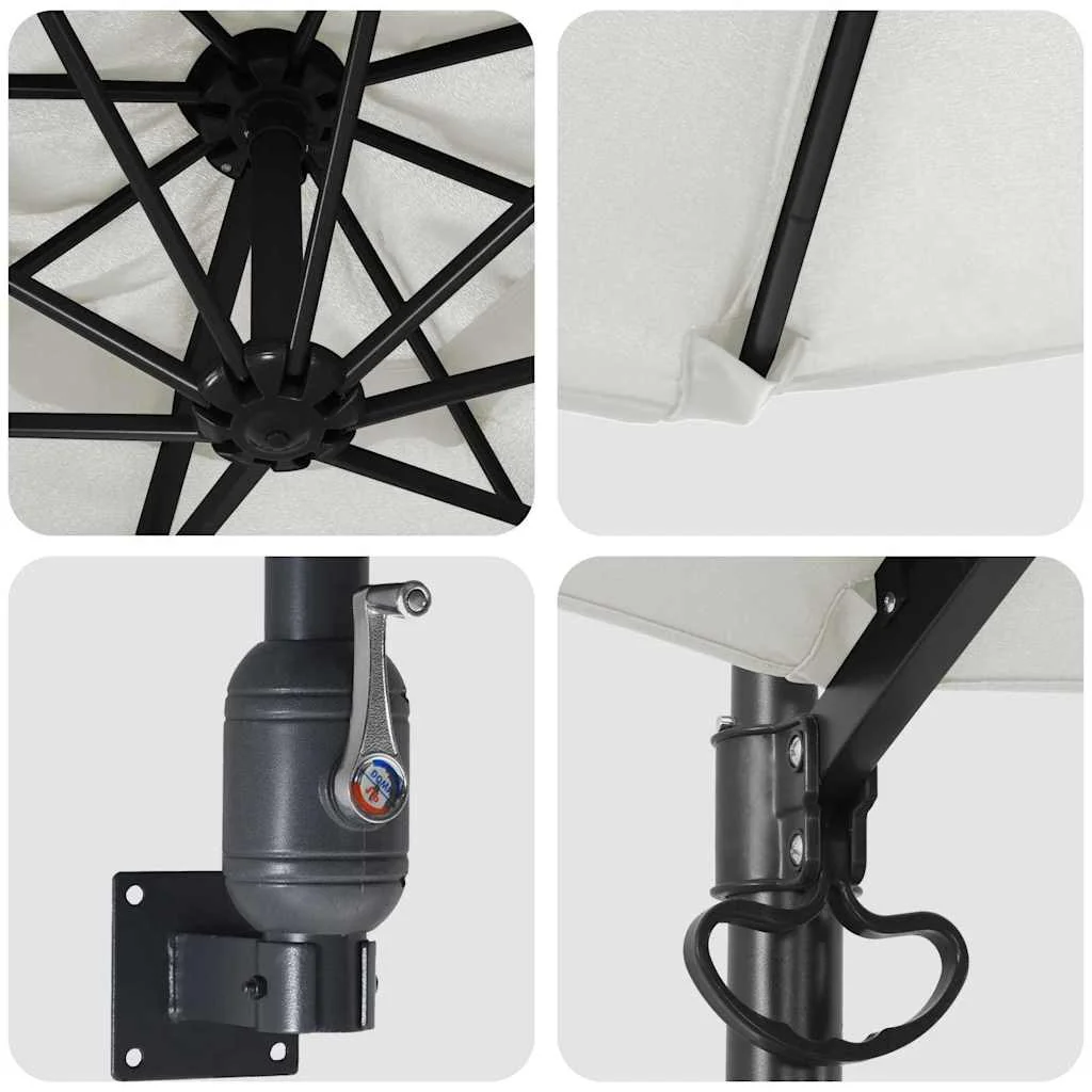 Kerti napernyő Beige és fekete 248 x 248 x 148 cm