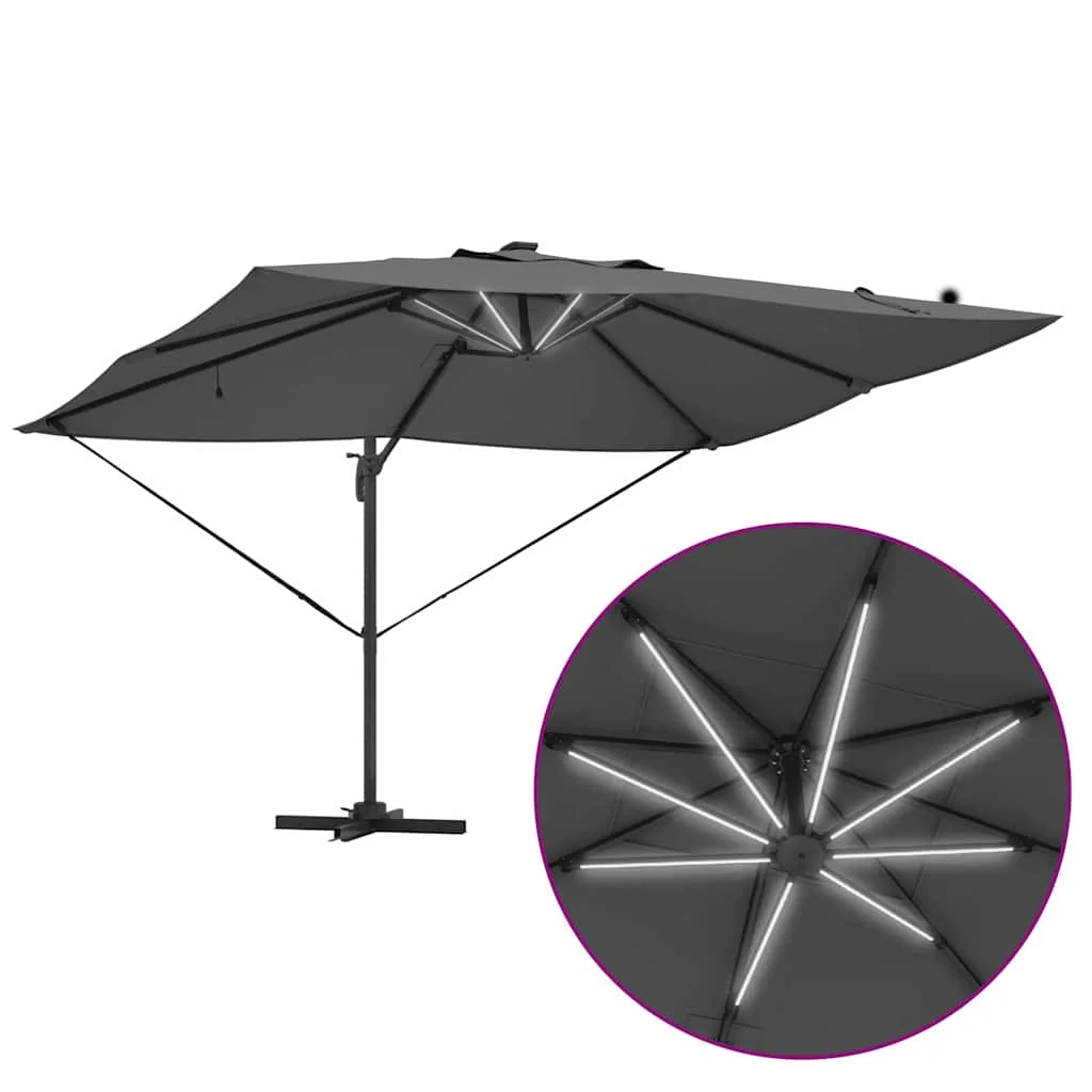 Cantilever Roma Napernyő Antracit és fekete 352 x 251 x 265 cm