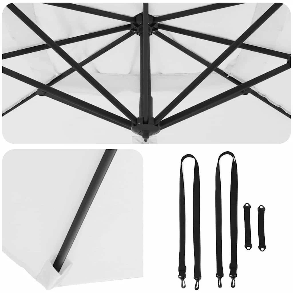 Roma napernyő Bézs 286 x 285 x 265 cm Pamut és Alumínium