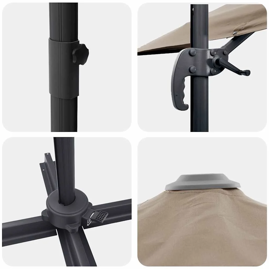 Roma napernyő Tópszínű 286 x 285 x 265 cm Pamut és Alumínium