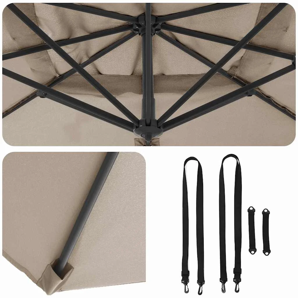 Roma napernyő Tópszínű 286 x 285 x 265 cm Pamut és Alumínium